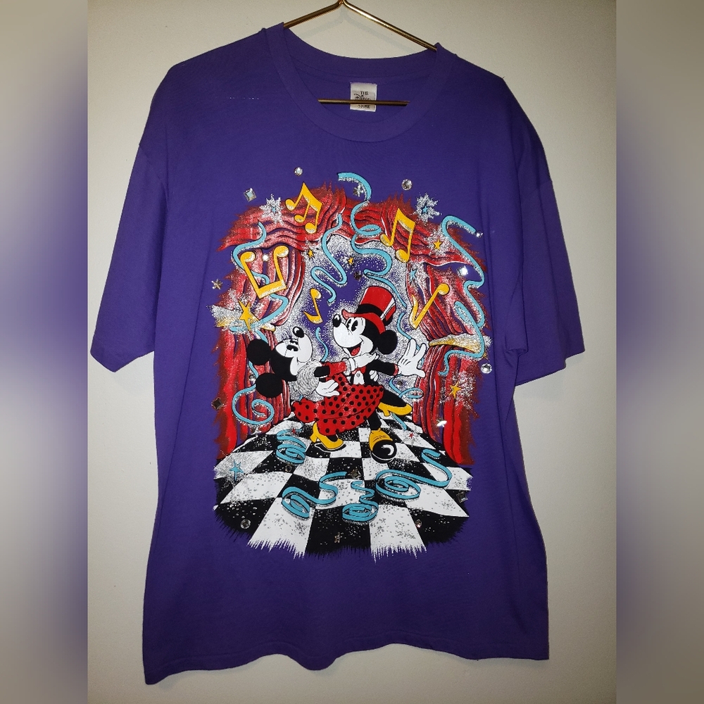 Vintage Disney Store XL Womens T Shirt with Shoulder Pads and Jewels